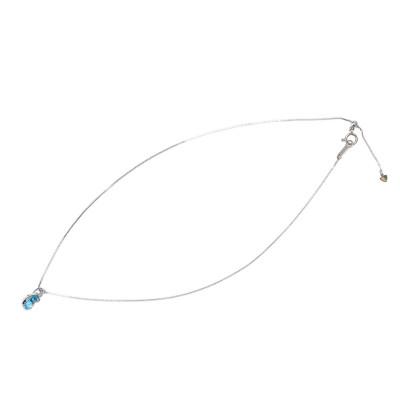 ふるさと納税 山梨県 Pt ブルートパーズ/ダイヤモンドペンダント(水滴) |  | 02