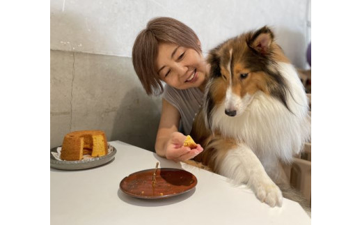 無為自然　一期一会・Ｓ（飼い主と愛犬がシェアして食べる米粉シフォンケーキとスペシャルティコーヒー「焙煎豆（中挽き）」セット）【世田谷みやげ】