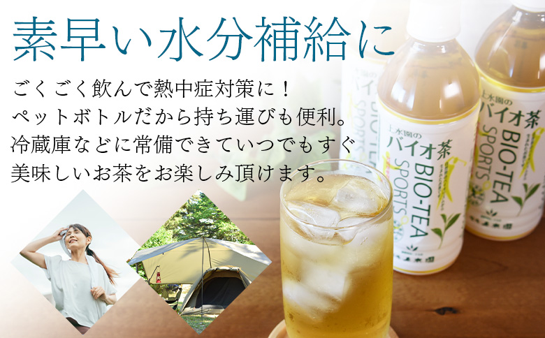 バイオ茶スポーツ お茶 緑茶 スポドリ スポーツ飲料 スポーツドリンク ペットボトル 24本 【宮崎上水園】