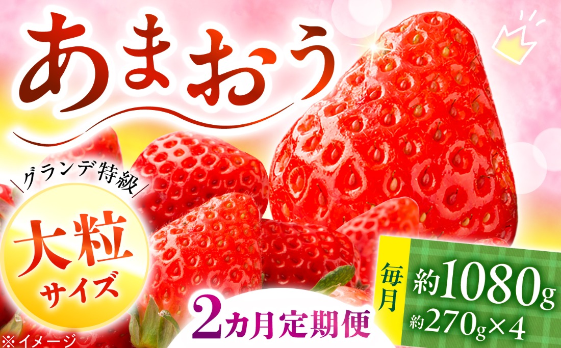 【全2回定期便】あまおう いちご 1080g（約270g×4パック）【2027年1月中旬より順次発送】《築上町》【株式会社HSP-テクノ】 いちご 苺 グランデ等級 果物 イチゴ[ABFG003]