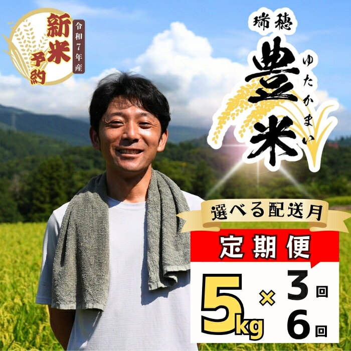 【ふるさと納税】令和7年産 新米〈選べる配送月 容量〉新米 コシヒカリ 白米 精米 5kg 10kg 3回 6回 瑞穂 豊米（ゆたかまい） 新米 ＜出荷開始：2025年10月～＞