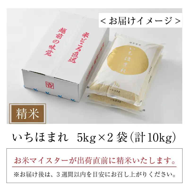【令和7年産】いちほまれ 精米 5kg×2袋（計10kg）《お米マイスターが発送直前に精米！》 ／ 福井県産 ブランド米 ご飯 白米 新鮮 [aw064-b014]