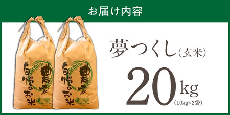 【2026年10月より順次発送】福岡県産ブランド米夢つくし 玄米 20kg【令和8年産 新米】 _ 夢つくし 20kg 1回 福岡県産 久留米産 ブランド米 品種 艷やか 光沢 やわらかい 食感 米 