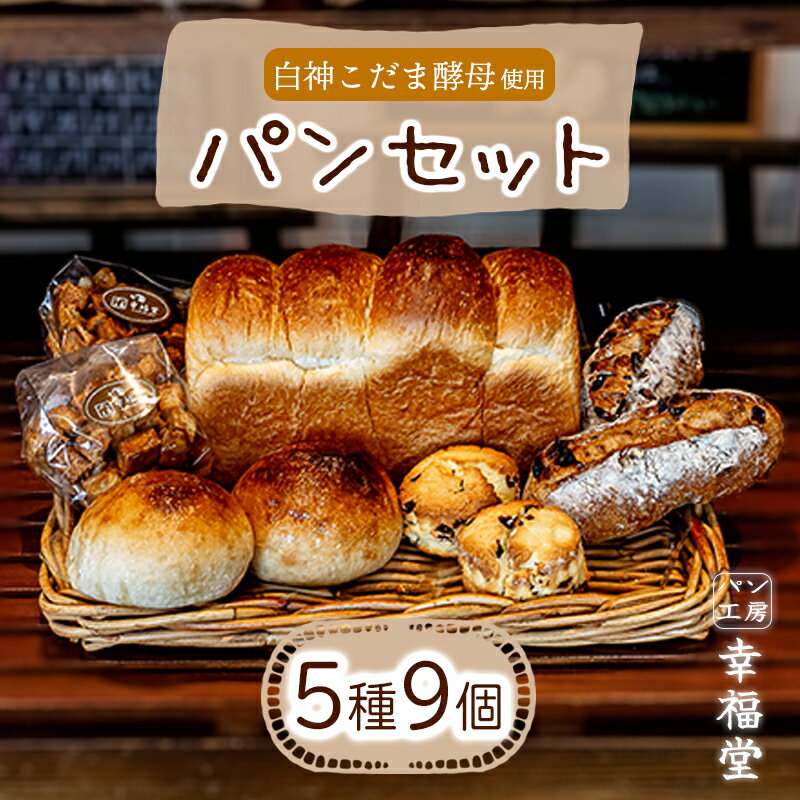 【ふるさと納税】天然酵母のパンセット 5種9個 パン工房幸福堂 / 国産小麦粉 米粉 天然酵母 食パン 菓子パン 兵庫県 福崎町