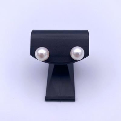ふるさと納税 長崎市 あこや真珠　ピアス(8.0-8.5mm)(K18)