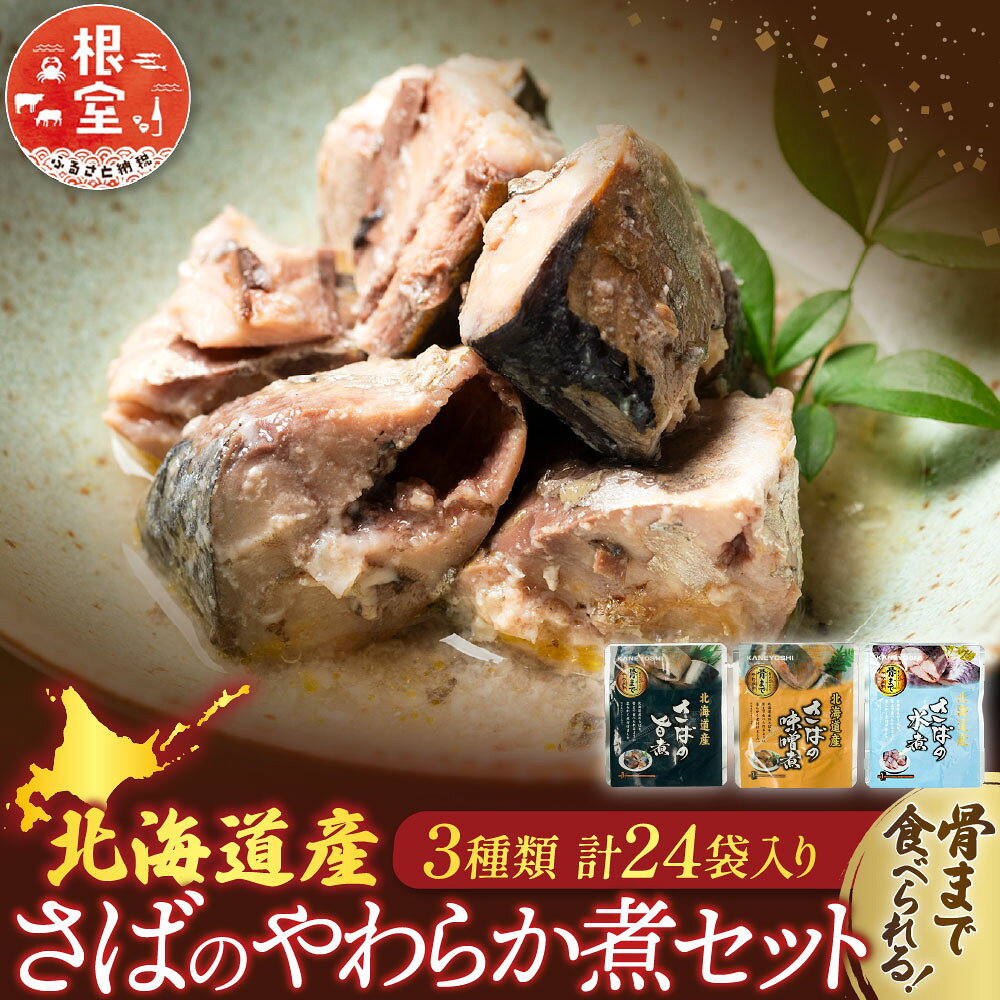 【ふるさと納税】 さば煮付けセット ( 3 種・各 8P ) 鯖 サバ 魚 さかな サカナ お取り寄せ グルメ 海鮮 サバ缶 さば缶 水煮 缶詰め 旨煮 味噌煮 おかず ご飯のお供 北海道 根室市 ふるさと納税 A-09068