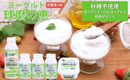 ヨーグルト詰合せ 球磨の恵み のむヨーグルト 無糖 ヨーグルト詰合せ【1kg×1 のむ450g×1 150g×3】【定期便3回】