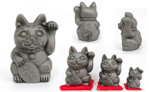 三州鬼瓦工芸品　招鬼猫「きばニャンコ４号」_25-275-1