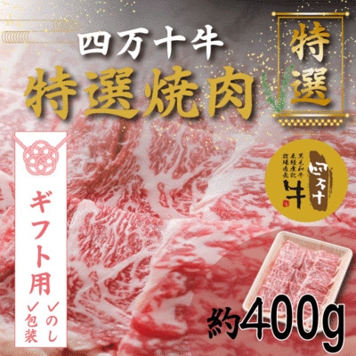 【ギフト用(包装・のし対応)】四万十牛特選焼肉(約400g) R5-001G