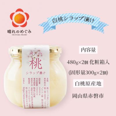 ふるさと納税 赤磐市 桃 まるごと ひとつシラップ漬け(ビン詰め)480g×2個  [NO5765-1006] |  | 01