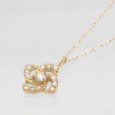 ふるさと納税 甲府市 K18　0.15ct　フラワーダイヤモンド ペンダントネックレス　FHH-019725 |  | 01