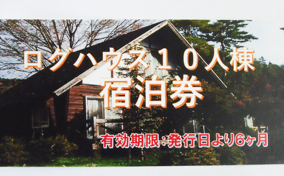 
            No.370 ログハウス10人棟宿泊券 ／ 宿泊チケット アウトドア ロフト付き 貸切 山梨県
          