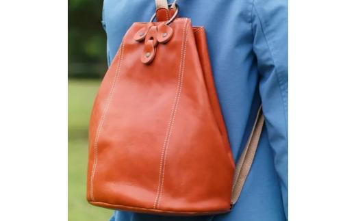 リュック オレンジ ヌメ革 レザー バッグ 鞄 かばん カバン レディース メンズ おでかけ おしゃれ おすすめ 贈答 ギフト プレゼント お祝い 贈り物 HARUHINO 奈良県 奈良市