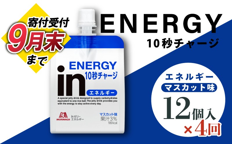 
                  【2026年9月30日掲載終了】 定期便 4回 inゼリー エネルギー 12個入り マスカット 味 180g×12個 インゼリー ゼリー飲料 まとめ買い 森永製菓 栄養補給 10秒チャージ スポーツ エネルギー補給 アスリート  飲むゼリー 小腹 栄養補助食品 非常食 静岡県 三島市
                