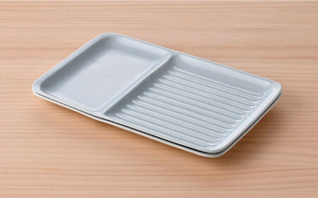 【波佐見焼】マルチパン皿 ペア スカイブルー・ホワイト【大新窯】[DC180]