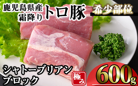 鹿児島県産 霜降り トロ豚 豚肉 希少部位 極み シャトーブリアン(600g)【KNOT】 A625