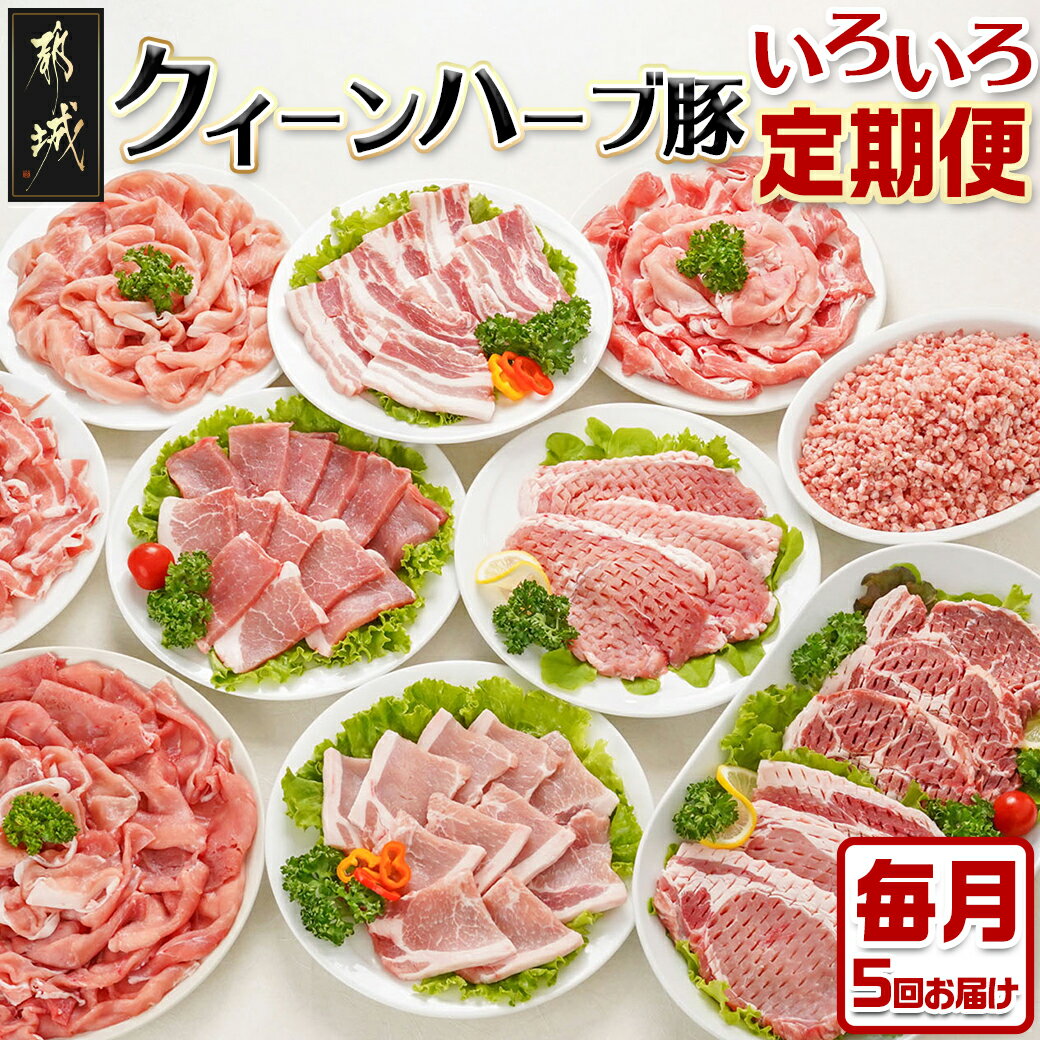 【ふるさと納税】「クイーンハーブ豚」のいろいろ定期便(5ヶ月) - 豚肉 定期便 5ヶ月お届け しゃぶしゃぶ用 焼肉用 ウデ モモ ロース 肩ロース バラ 送料無料 TAA5-2901【宮崎県都城市は2年連続ふるさと納税日本一！】▽