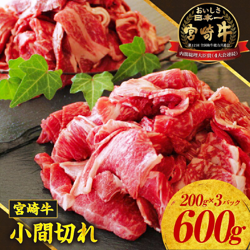 【ふるさと納税】宮崎牛 こま切れ600g 牛肉 お肉 肉 宮崎牛小間切れ 小間切れ肉 こま肉 牛こま 精肉 牛丼 肉じゃが 炒め物 おかず お弁当 普段使い 使い勝手 冷凍 和牛 国産牛 ブランド牛 全国和牛能力共進会 お取り寄せ 宮崎県 高千穂町 送料無料