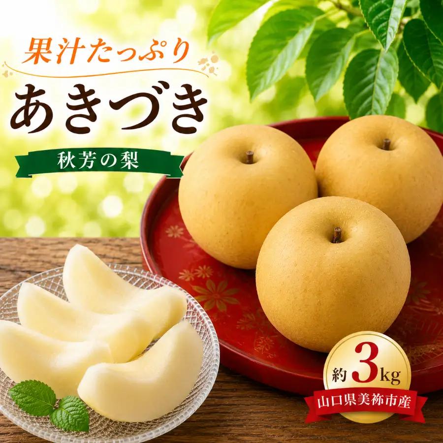 美祢市産 梨 あきづき（ 約3kg ） 先行予約 〈 2026年9月下旬 ～ 発送予定 〉