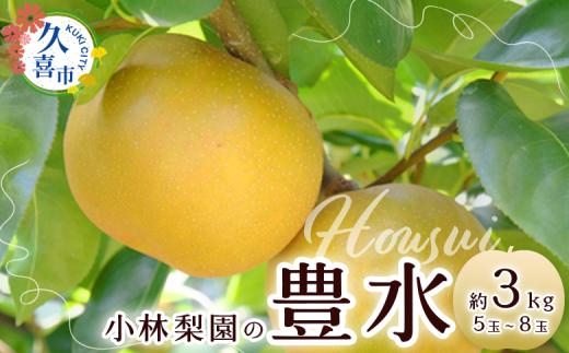 【先行予約 数量限定】梨 豊水 約3kg 5玉～8玉｜埼玉県 久喜市 菖蒲 小林梨園 豊水 みずみずしい 梨 フルーツ 高級 産地直送 限定品 贈り物 新鮮 お取り寄せ デザート ギフト 風味豊か 青梨 大玉 香り 上品 希少価値 珍しい 地域 甘い 限定 果物 果樹 梨 なし 果物