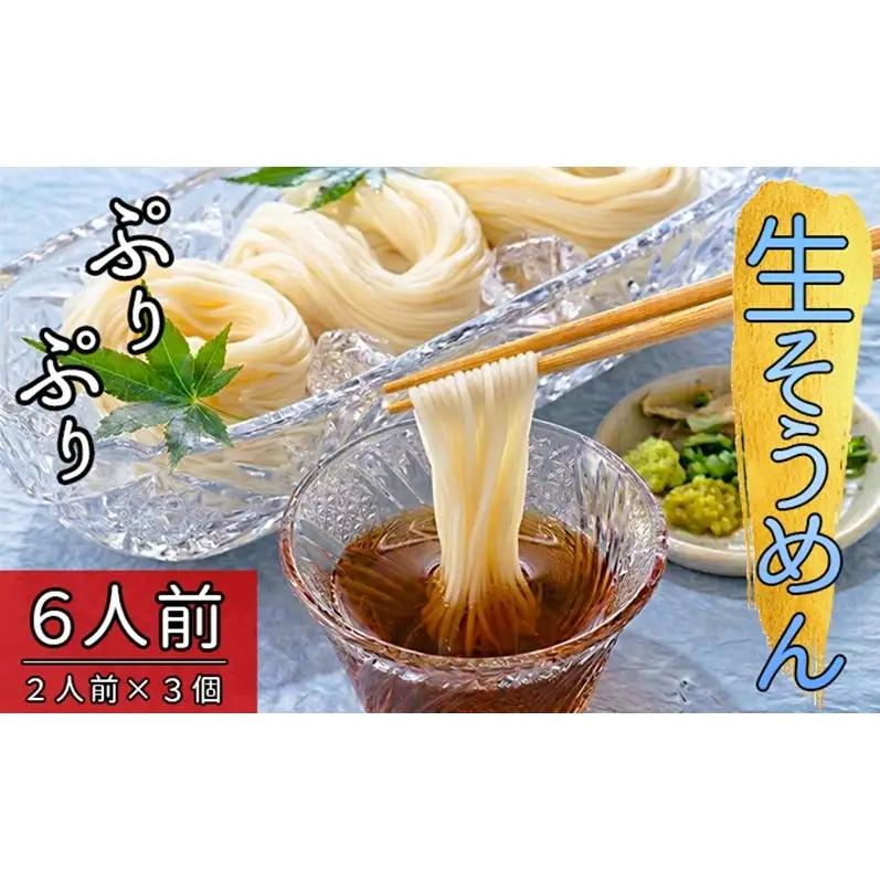 稀少 生そうめん 2人前×3個 乾燥していない「生」のそうめん 本格生麺 そうめん 素麺 つるつる ぷりぷり 新食感