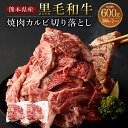 【ふるさと納税】熊本県産 黒毛和牛 焼肉 カルビ 切り落とし 合計約600g 約300g×2パック 和牛 くまもと黒毛和牛 ブランド牛 牛肉 中厚切り 切落し 切り落し やきにく お肉 BBQ バーベキュー お取り寄せ グルメ 国産 九州産 冷凍 送料無料