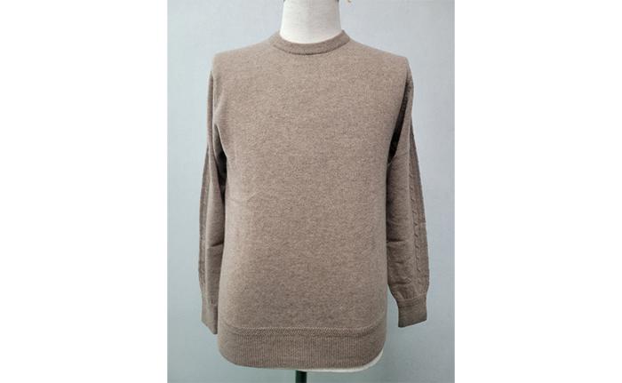 
                  MKMT2201　MEN’S　袖ケーブル柄クルーセーター ブラウン/Lサイズ ニット ファッション おしゃれ 日本製 秋 冬 プレゼント ギフト MKブランド
                