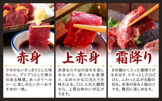3種馬刺しセット(赤身馬刺し+上赤身+霜降り)750g《1月上旬-3月末頃出荷予定》熊本県 氷川町 馬 馬肉 純国産