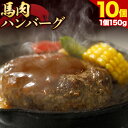 【ふるさと納税】馬肉 ハンバーグ 150g × 10個 桜屋 《30日以内に出荷予定(土日祝除く)》 熊本県 大津町 送料無料 肉 馬肉 ハンバーグ 惣菜 小分け 送料無料