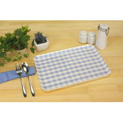 ふるさと納税 和歌山市 STトレー M 33cm ミルキー チェック ブルー 2枚セット 食洗機対応のトレー |  | 01