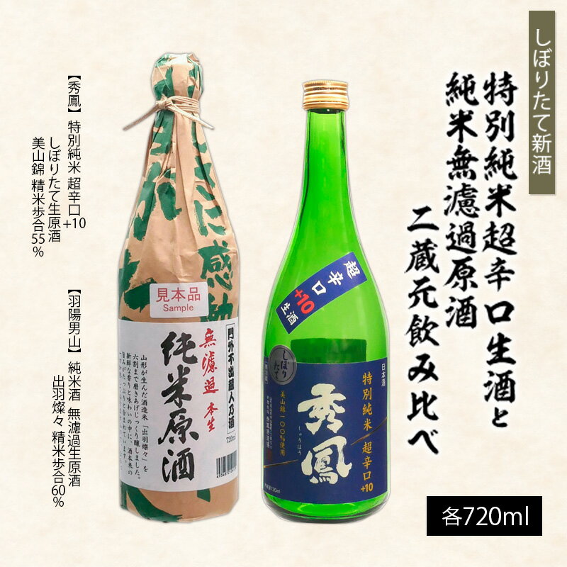 【ふるさと納税】【しぼりたて新酒】特別純米超辛口生酒720mlと純米無濾過原酒720ml二蔵元飲み比べ FZ26-729