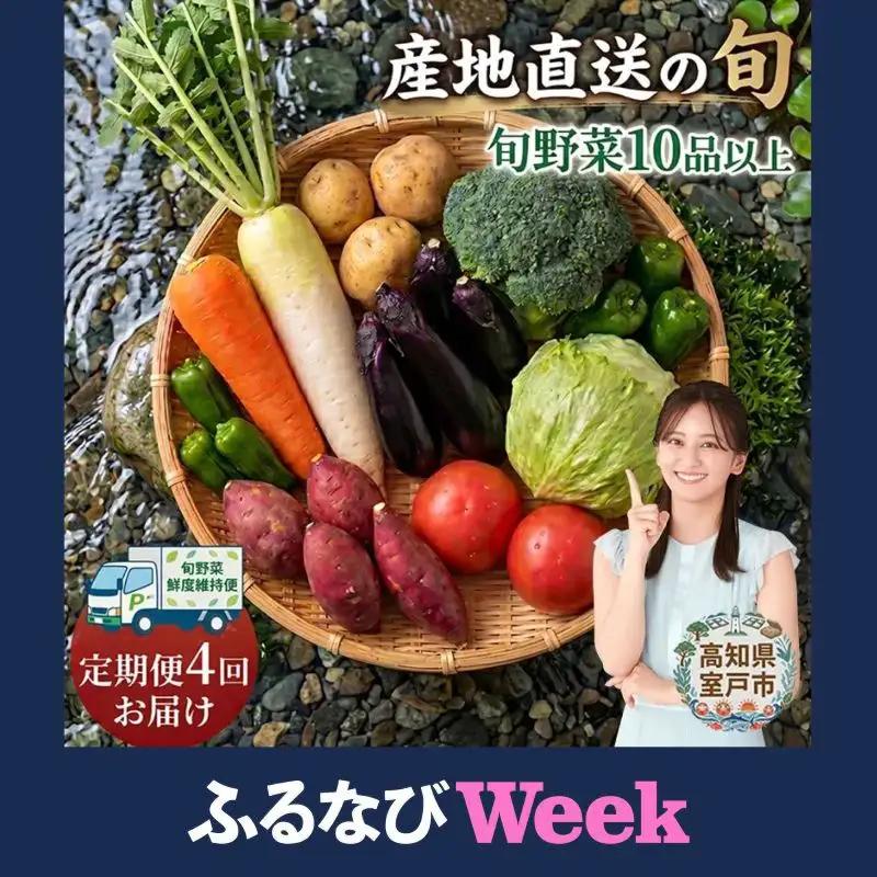 【ふるなびWEEK対象】【4回お届け定期便】春夏秋冬 野菜 定期便