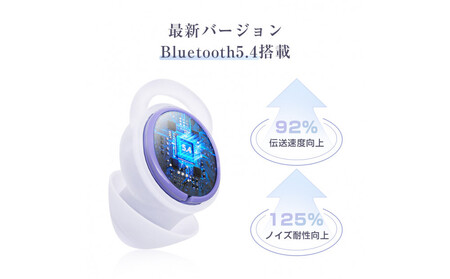 【昼夜兼用イヤホン】 寝ホン 2025年 最新型 睡眠用イヤホン ワイヤレス＜パープル＞ Bluetooth5.4 寝ながらイヤホン 軽量 超小型 カナル型 左右分離型 遮音 ノイズキャンセリング 高