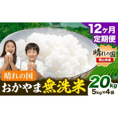 ふるさと納税 笠岡市 12ヶ月定期便 おかやま無洗米 20kg 米《お申し込み月の翌月から出荷開始》岡山県 笠岡市 無洗米