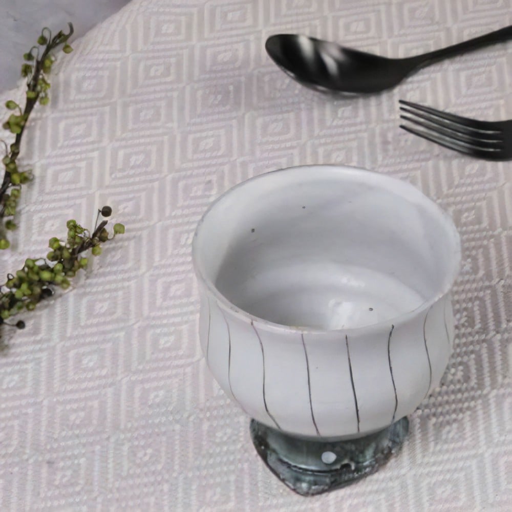 
            信楽焼 山逢いシリーズ ゴブレット / 立ち湯呑み（青ライン）
          