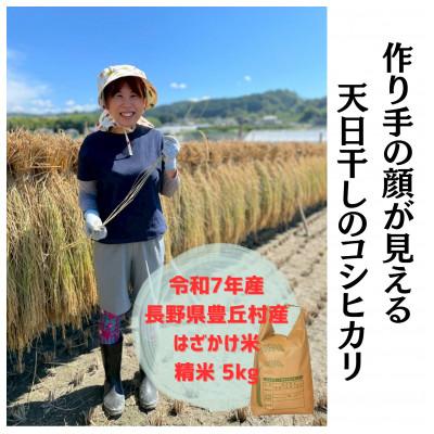 ふるさと納税 豊丘村 【天日干しのコシヒカリ】【令和7年産】 長野県豊丘村産コシヒカリ　精米　5kg