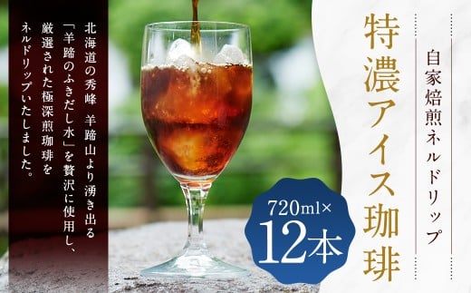 自家焙煎 ネルドリップ 【特濃 アイス珈琲】 720ml × 12本  珈琲 コーヒー アイスコーヒー 常温