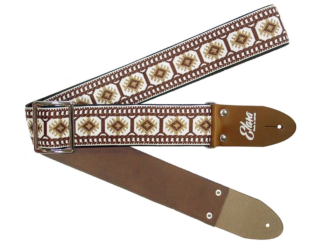 
            【ギターストラップ】 Elara Straps Crystal Snow Brown 郡上市 レザー 真鍮バックル ウルトラスエード プロ仕様 エレキ アコギ ベース Ksound 小林楽器店
          