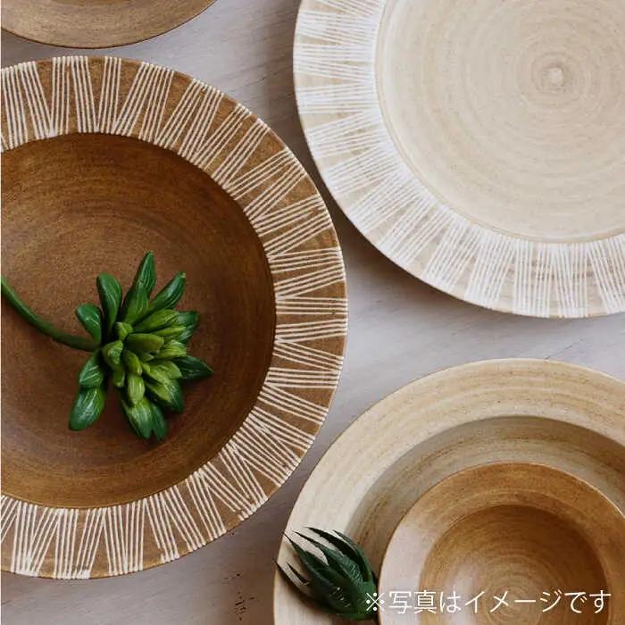 【波佐見焼】Shabby chic style ボウル 大2個セット senナチュラル パスタ皿 食器 皿 【和山】 [WB115]  波佐見焼