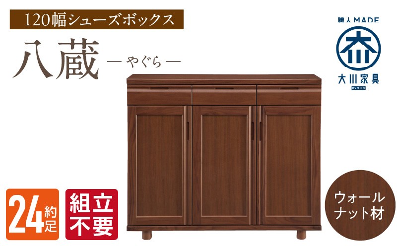 
                  【組立不要】大川家具 シューズボックス［やぐら］ロータイプ 幅120cm（ウォールナット材） _ 大川家具 シューズボックス やぐら 幅 120cm ウォールナット材 ロータイプ 国産 靴箱 組立不要 可動棚 有効活用 収納力 機能性 耐久性 玄関収納 整理整頓 シンプル デザイン 和風 洋風 インテリア 収納 日本製 お取り寄せ 福岡県 久留米市 _Qd150
                