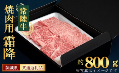 No.455 【常陸牛】焼肉用（霜降）約800g＜茨城県共通返礼品＞ ／ お肉 旨味 上質なサシ 茨城県