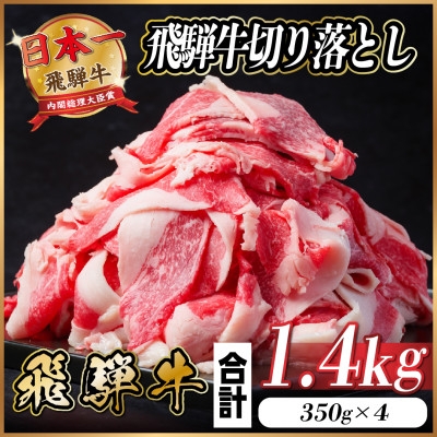 
                  飛騨牛 切り落とし 約1.4kg(約350g×4パック)＜冷蔵便＞A4～A5等級 黒毛和牛 小分け【1544096】
                