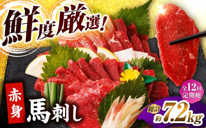 
                  【12回定期便】赤身馬刺し 計600g（6pc）＋タレ大 馬刺し 赤身 赤身馬刺し 熊本 肉 馬肉 馬 熊本県 特産品 タレ付き馬刺し 真空パック 冷凍馬刺し 生食 肉食 刺身 九州 山鹿 小分け おつまみ 送料無料【馬刺しの郷 民守】[ZBL095]
                