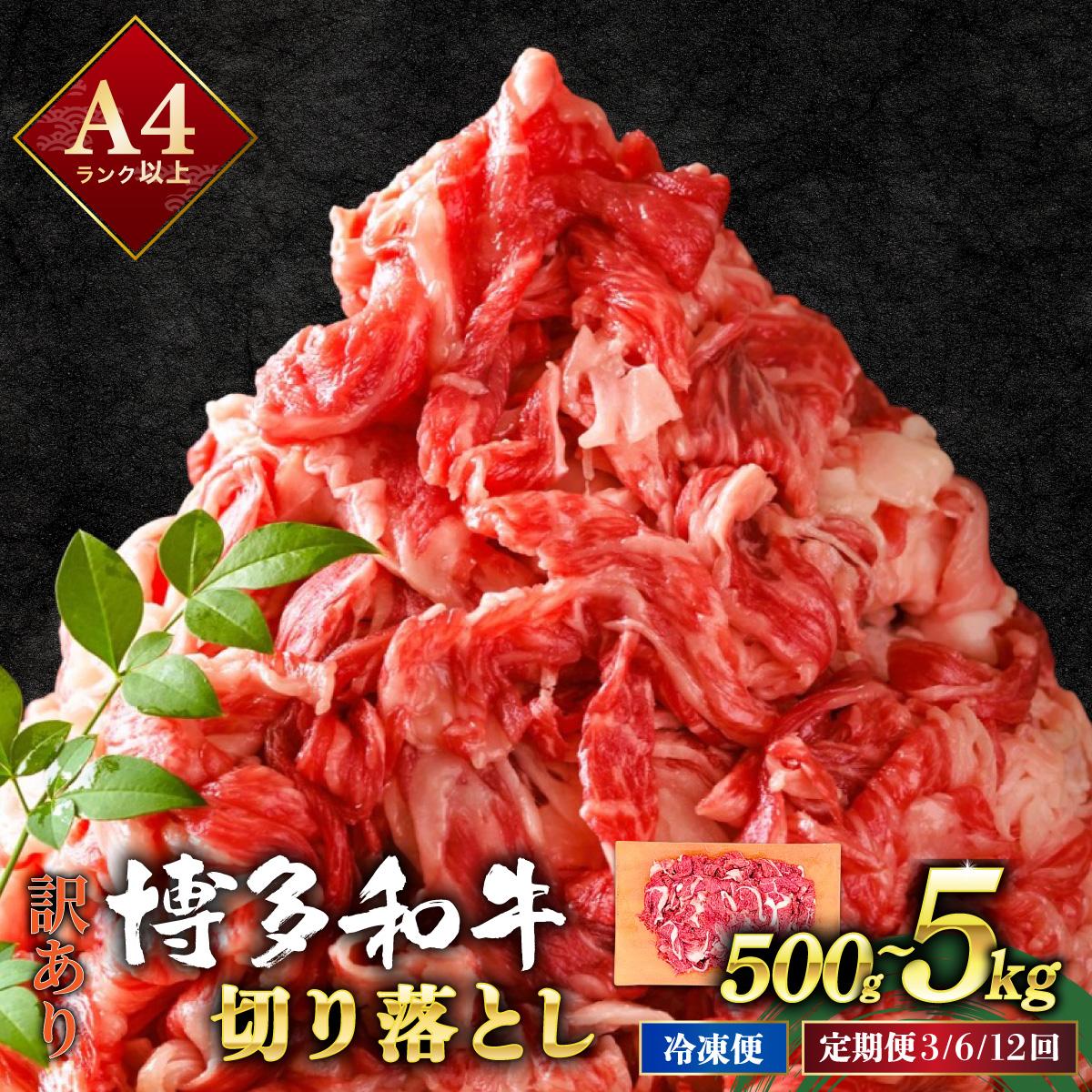 【ふるさと納税】 ＜選べる容量/回数＞【訳あり】博多和牛 切り落とし 500g～5kg