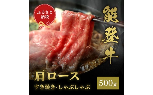 
                  [№5784-1349]肉【和牛セレブ】能登牛 牛肩ロース すき焼き・しゃぶしゃぶ 500g 肩ロース 黒毛和牛 霜降り ギフト 石川県 能美市
                