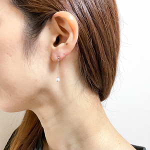 プラチナ あこやパール ロングブラピアス(PE5659)