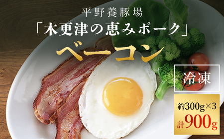 ＜木更津の恵みポーク＞ベーコン約300g×3 KCB004