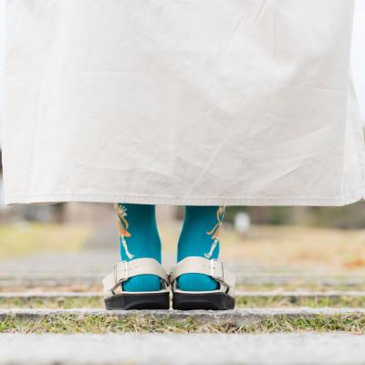 ふるさと納税 大和高田市 仏下-ぶつした-金剛力士あうんソックスMサイズ・ターコイズ |  | 02