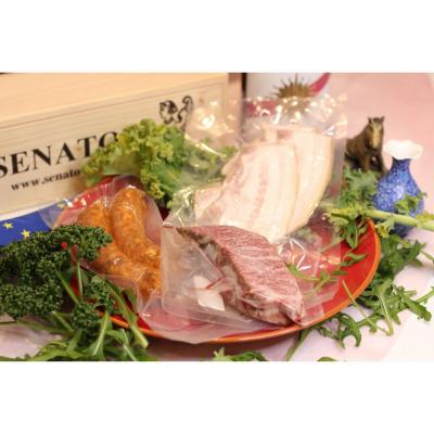 ふるさと納税 横浜市 肉の魔術師　A5和牛ステーキ(横濱ビーフ)・はまパークのソーセージ・ハムセット【3種4パック入り】