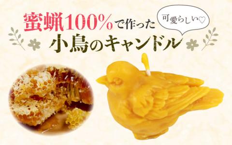 生はちみつと蜜蝋キャンドルのセット　滑川の里山で採れた非加熱の蜂蜜（百花蜜）と蜜蝋100%可愛らしい小鳥のキャンドル